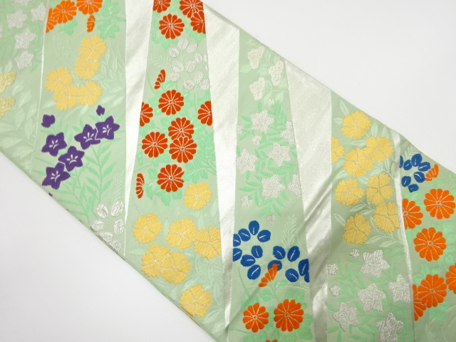 JAPANESE FUKURO OBI / WOVEN FLORAL PLANTS